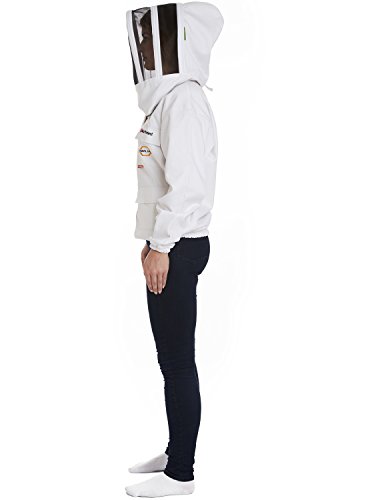 Natur Bienenhaus – Max Schützen – Bienenzucht Jacke – weiß – (One Piece) – Klare Sicht Zaun Schleier – maximalen Schutz – Professionelle & Anfänger Imker - 3