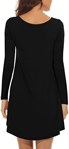 YYWING Women's Long Sleeve Pocket Casual Loose T-Shirt Dress Size 8 - 20