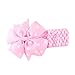 Susenstone Baby Girl Children Lovely Bow Wave Bandeau Elastic Headband Headwrap Hairband (Pink)