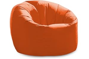 Beautiful Beanbags - Water-Resistant Beanbag Chair - Indoor & Outdoor Use, Ideal for Garden Seating - Orange