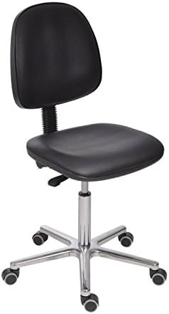 Antistatic ESD Working Chair Modell 6645 with Castors, Pleather Black with large backrest, by Lotz