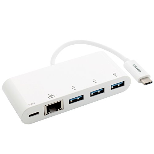 Ligawo 6518965 USB 3.1 C Adapter Multiadapter zu RJ45 LAN + 3x USB 3.0 + USB 3.1 C