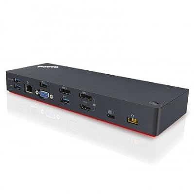 Lenovo 40AC0135EU Thunderbolt 3 Noir station d'accueil - stations d'accueil (Cable, Thunderbolt 3, 10,100,1000 Mbit/s, CC, Noir)