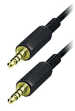 Transmedia Verbindungskabel für Pioneer, (4 Polig) 3,5mm Klinkenstecker auf 3,5mm Klinkenstecker mit vergoldeten Kontakten, schwarz, 2,0m