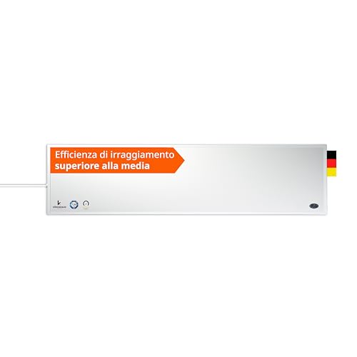 Riscaldatore a infrarossi Könighaus 120x30 cm - 450 watt ✓ Doppia protezione contro il surriscaldamento ✓ Radiatore ultrapiatto per 6-12 m² ✓ Il riscaldatore elettrico salvaspazio e senza CO2