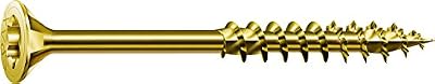 Spax - 0191020350303 - Vis universelle, tête fraisée, T-STAR plus, 4CUT, filetage complet jaune galvanisé passivé A2L, 191020450805
