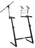 soporte proel p/teclado doble dhks10bk Soporte para teclado con brazo para micrófono y soporte para ordenador