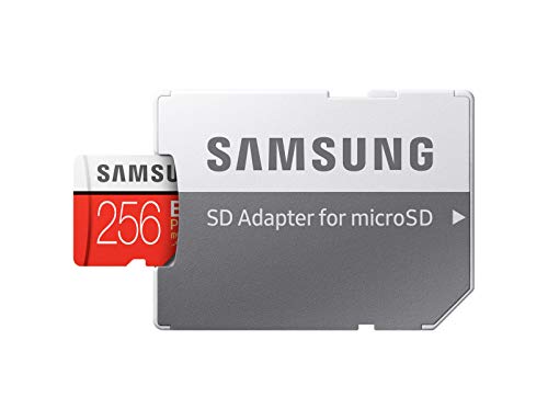 Samsung EVO Plus - Tarjeta de Memoria microSD de 256 GB con Adaptador SD  100 MB s  U3  Color Rojo y Blanco