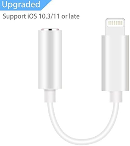 Headphone Adapter for iPhone X 10 iPhone 8/8 Plus, Lightning to 3.5 mm Headphone Jack Adapter Connector AUX Female Audio Jack Earphone Extender Jack Stereo for iPhone 7 / 7 Plus Compatible iOS 10.3 (Silver)
