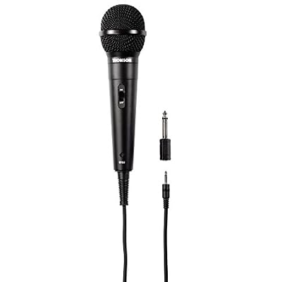 Thomson Microphone dynamique M150 (fiche jack 3,52 mm, longueur de câble 3 m, Party) Noir