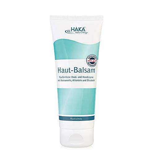 HAKA Hautbalsam sensitiv I 200 ml I Lotion zur Körperpflege, Hautpflege und Gesichtspflege I Parfümfreie Pflegecreme für trockene, strapazierte Haut