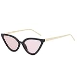 Qiusa Polarisierte Brille Sonnenbrillen für Männer Frauen Schutzbrille UV-Schutz Retro Eyewear Durchsichtiges Kleinkind Jungen Mädchen Damen Vintage Verspiegeltes Oval, Cat Eye Rapper Sonnenbrille Vin