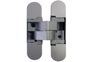 Bricoleva.it Cerniera a Scomparsa Regolabile per Porte, Portata 40 kg ogni 2 Cerniere - Cerniera Singola per Porte - Ideale per Armadi e Mobili (Cromo Satinata)