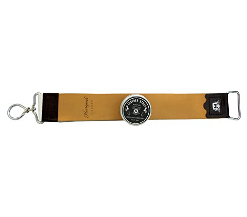 HARYALI REAL BROWN LEATHER STROP WITH BALM/PASTE 10 ML TUBE FOR SHARPENING