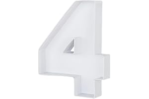 WENPACK 20.8 Fillable Cardboard Number Paper Mache Shaped Container Box Birthday Party (White, 4)