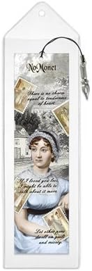 Jane Austen Plastic Bookmark in a Plastic Sleeve with a Hanging Tassel