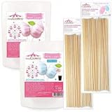 preparacion algodon de azucar ScrapCooking ScrapCooking Preparación algodón de azúcar Azul + Rosa + 50 Palillos
