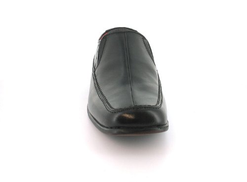 mens black leather slip on trainers