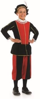 Tudor Boy (Red &amp; Black) - Kids Costume 8 - 10 years