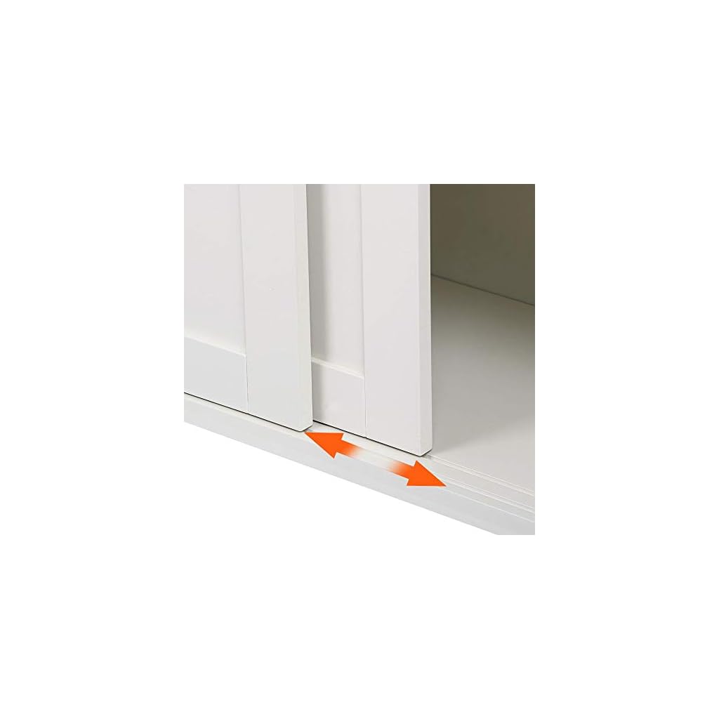 Yaheetech Küchenschrank Küchenmöbel Küche Schrank Regal weiß mit 2