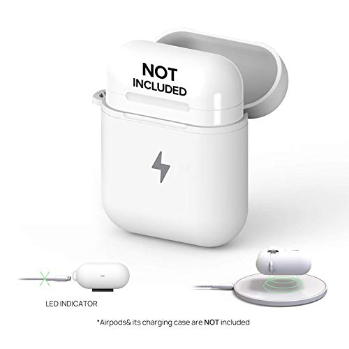 IXIGER Coque de Chargement sans Fil en Silicone pour Airpods 1 et Airpods 2 Version Standard Blanc