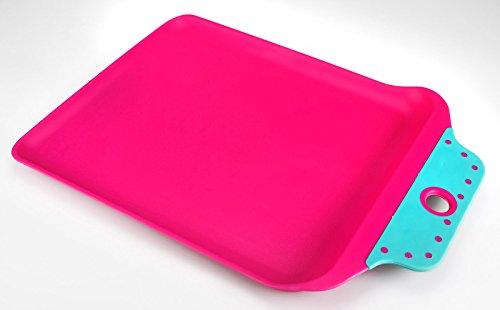 Schneidebrett Excellent Houseware mit erhöhten Rändern / Überlaufschutz 32 x 23 cm – Farbe: pink - 3