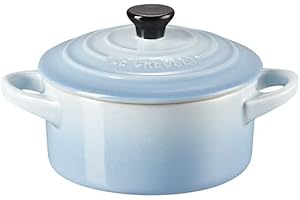 Le Creuset Mini cocotte de cerámica de gres, 10 cm, 0, 2L, Coastal Blue, 71901104200100