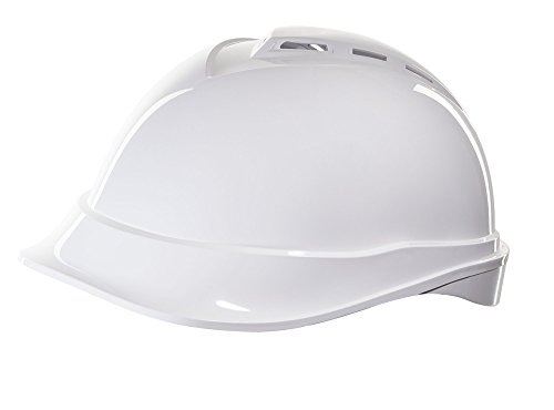 MSA V-Gard 200 Helm EN397 mit Belüftung und Drehradregelung FasTrack – Bauarbeiterhelm Arbeitshelm Schutzhelm Baustellenhelm, Farbe: weiss - 2