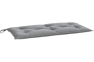 vidaXL Cojín para Banco de Jardín Asiento Silla Muebles Patio Balcón Terraza Exterior Suave Cómodo Decoración Tela Gris 100x50x7 cm