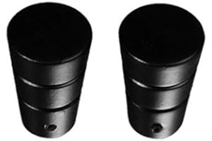 Liedeco Endstück für Gardinenstangen Concav mit Rille Landhaus, ø 16 mm, 2 Stk schwarz