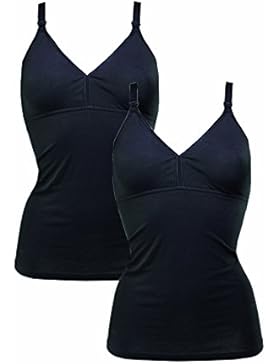 Herzmutter Stilltop-Stillshirt-Unterhemd für Damen zum Stillen, aus Baumwolle-Modal, integriertes Bustier mit...