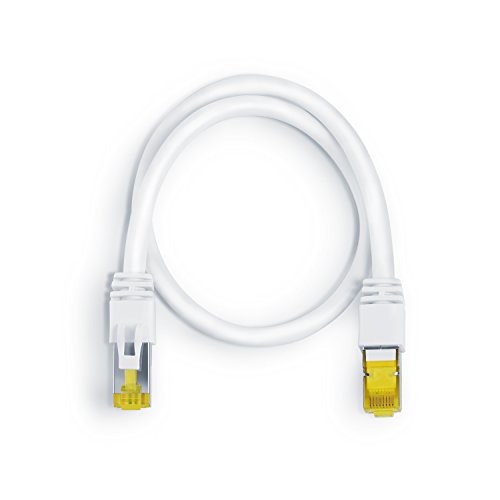 Uplink – 0,5m – CAT.7 Gigabit Ethernet Lan Netzwerkkabel (RJ45) | 10/100/1000Mbit/s | Patchkabel | S/FTP PIMF Schirmung | kompatibel zu CAT.5 / CAT.5e / CAT.6 | Switch/Router/Modem/Patchpannel/Access Point/Patchfelder | weiß - 4