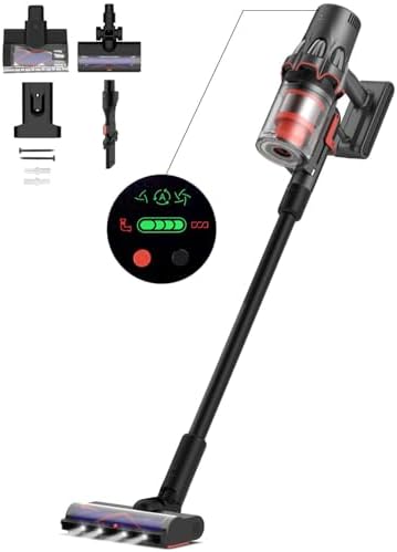 Deerma DEM-T50W Aspirapolvere senza filo 30kPa, 590W con 90 Minuti di Autonomia e Filtro HEPA, Ottimo per Animali e Pavimenti Duri