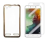 Tarkan Lenovo Vibe K5/ K5 PLUS Transparent Soft Silicon Flexible Electroplated Edges TPU Back Case Cover + Premium Tempered Glass screen Protector , Gold (Combo offer) RS.149 (85.00% Off) - Amazon