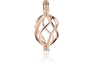 LGSY 925 Sterling Silver/Gold Plated/Rose Gold Plated Twisted Ball Cage Pendants for Pearl, Pearl Cages for Pearl DIY Jewelry Making