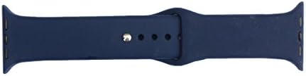 HQ+ High-Quality Silicone/Steel Strap for iWatch Series 1/2 - 42mm, Midnight Blue