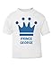 Personalised Prince Crown With Name Cute Custom Kids T Shirt Toddler Sizes Childrens Top