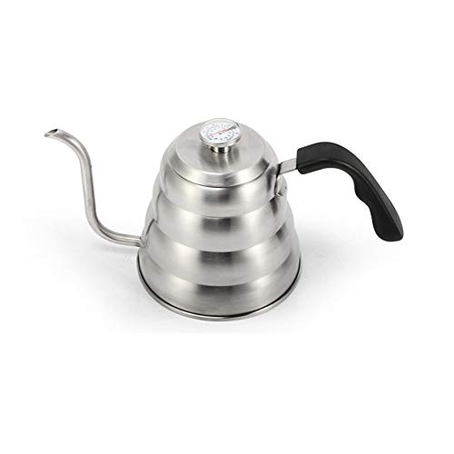 Xingxiu Nuage Pot en Acier Inoxydable Mince Bouche Pot Longue Bouche Main Caf Pot Retro Type Goutte  Goutte avec Thermomtre (Taille : 1L Capacity)