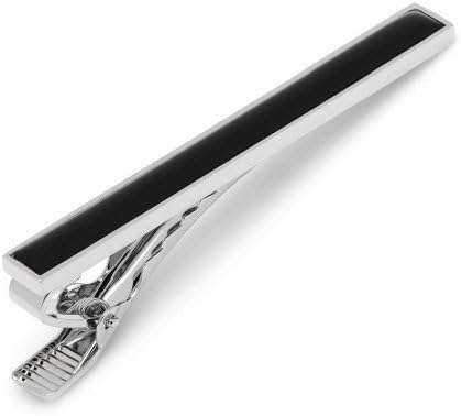Ox And Bull Trading Co Black Inlaid Silver Tie Clip 2.25"