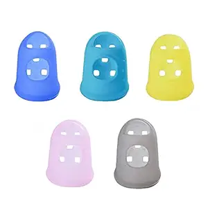 SG Musical - Finger Sleeve Silicone Fingertip Protectors Guitar Covers Caps for Stringed Instruments Guitar-5pcs