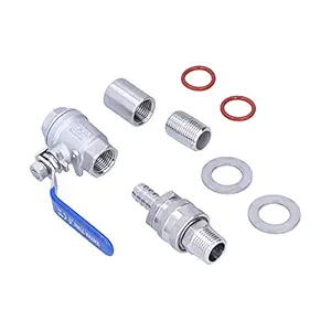 Homebrew Kettle Valve, Corrosion Resistant Kettle Valve 1/2In Stainless Barb and Kettle Bulkhead for Professionals for Brewing Kettles