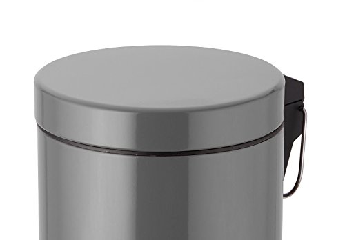 Tret-Abfalleimer, 3 Liter – Ideal für Daheim – Badezimmer – WC grau - 2