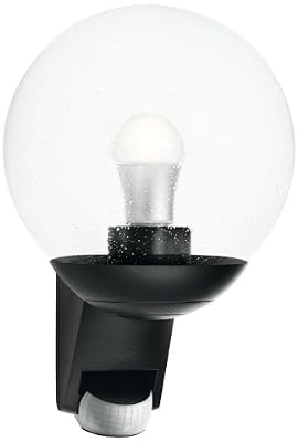 Steinel L 585 noir - Applique à détection avec 180° détecteur de mouvement, Luminaires extérieur avec verrine soufflée à la bouche, Eclairage mural d'une puissance de max. 60 Watt, 566815