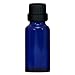 Produktbild 10x Apothekenfläschchen 20ml aus Blauglas mit schwarzem Tropfverschluss (Größe 1mm)