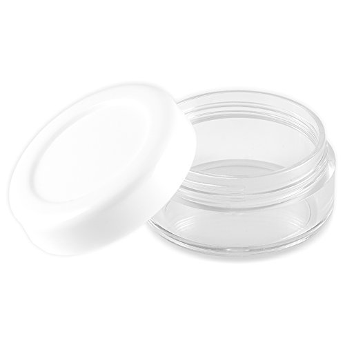 20 x Nailart Döschen Dosen Tiegel 10ml (leer) transparent mit weissem Schraubverschluss - 3