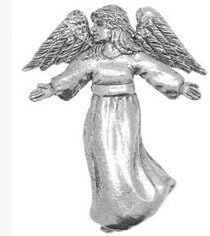 Gift Boxed Pewter Angel Badge pin or Brooch Gift for Scarf, Tie, Hat, Coat or Bag