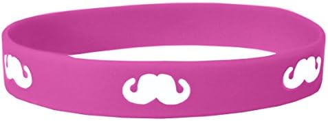 Pink Moustache Movember Silicone Wristband