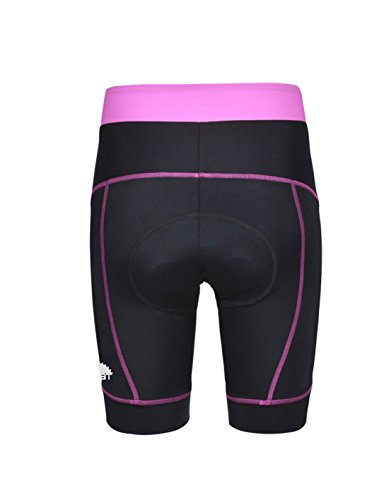 iCreat Damen Fahrradhose Radhose Kurz Radlerhose Radshort Sporthose mit Sitzpolster S/M/L/XL/2XL - 8