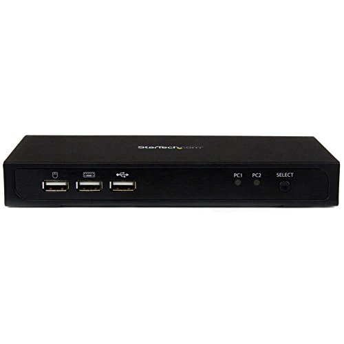 StarTech 2 Port Mini DisplayPort KVM Switch mit USB 2.0 Hub – 2-fach mDP Ultra HD KVM Umschalter mit 4K bei 60Hz - 2
