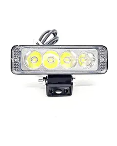 AUTOPOWERZ Heavy Clamp and Strong Aluminum High Power LED Fog Lights for Bikes and Cars (4 LED Fog Single, Light Color: White)